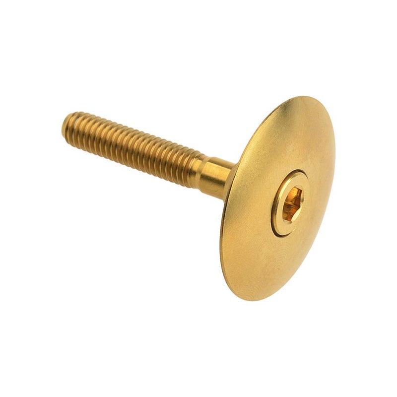 Wanyifa Ti Titanium Headset Stem Top Cap 1-1/8" with Titanium Bolt M6 x 35mm - Image 2